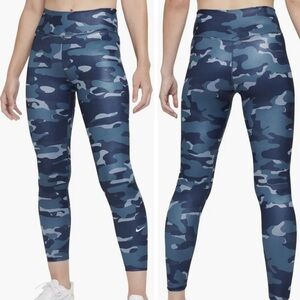 New Nike Dry Fit Blue Camo camouflage leggings work out pants size large